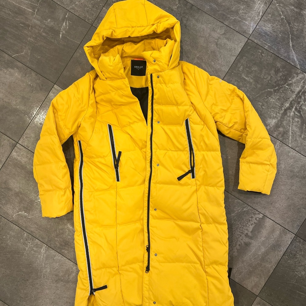 Orolay puffer jacket knee length thick with pockets, side zippers size XL - Picture 6 of 16